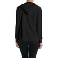thumbnail image 3 of Women's Zip up Active Yoga Gym Casual Thin Cotton Long Sleeve Jacket Hoodie (Black, Medium), 3 of 3