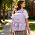 thumbnail image 6 of Orangide Back to School Backpack Plaid Print Waterproof Nylon Large Capacity Multi-Pocket Bookbag for Girls, Boys, Students, Elementary and Middle School, 6 of 6
