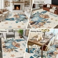 thumbnail image 5 of Blue Gnomes Christmas Area Rugs 5'x8', Washable Small Throw Rugs for Classroom Bedroom, Xmas Gifts Snowflake Winter Rustic Indoor Outdoor Rug Non-Slip Low Pile Carpet Runner Reversible Floor Mats, 5 of 8