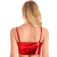 thumbnail image 2 of YiZYiF Womens Casual Patent Leather Crop Top Glossy Tank Tops Vest Clubwear, 2 of 7
