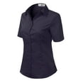 thumbnail image 2 of Doublju Women's Short Sleeve Slim Fit Button Down Dress Shirt (Plus Size Available), 2 of 5