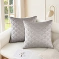 thumbnail image 2 of REGALWOVEN Pack of 2 Velvet Solid Decorative Throw Pillow Covers Scallop Texture Modern Pillowcases for Sofa Bedroom Couch Car Grey 16" x 16", 2 of 6