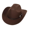 thumbnail image 3 of Sombrero de vaquero occidental, sombrero clásico versátil para disfraz, sombrero protector solar, sombrero de jazz para Estilo A Café, 3 of 9