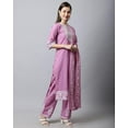 thumbnail image 4 of Rajnandini Women's Pure Cambric Cotton Jaipuri Printed & Embroidered Kurta Set With Dupatta (JOPLVL289A-M_Light Purple_M), 4 of 5