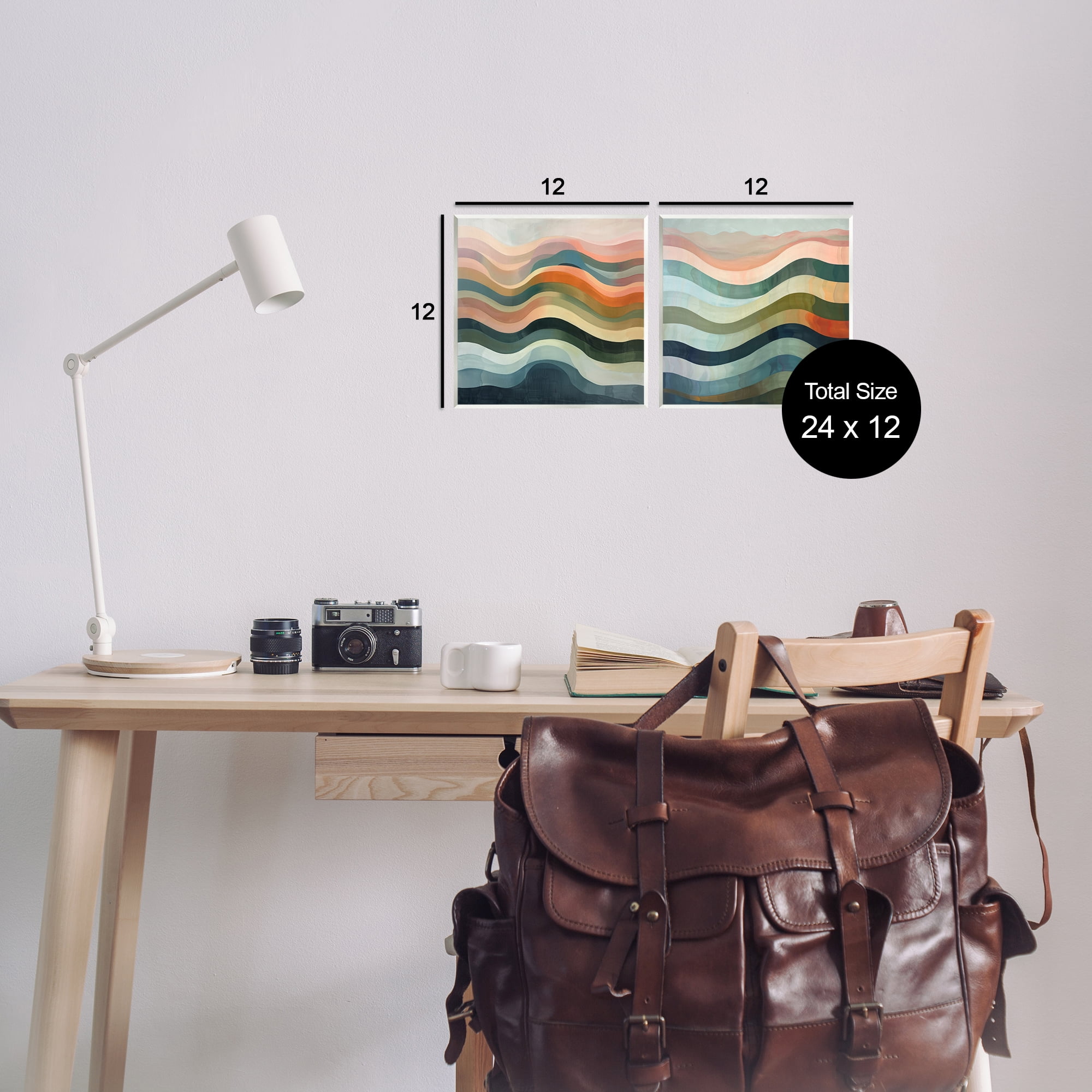 Stupell Industries Earth Tone Fluid Waves Abstract Painting Unframed Art Print Wall Art, 12 x 12, Set of 2