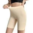 thumbnail image 2 of MRULIC Womens Leggings Shorts Under Dresses Smooth Boyshorts Underwear Thigh Panties Shorts For Matching Skirts Dresses Beige + L, 2 of 9
