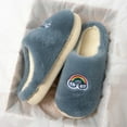 thumbnail image 7 of Xfvqtps Mens and Womens Furry Slippers Fluffy Plush Cute Rainbow Memory Foam Thick Bottom Soft Sole Comfortable Non-Slip Warm Winter Home Slippers Navy, 7 of 7