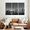 thumbnail image 2 of Elephant Stock Monochrome Toronto Skyline Wall Art - Horizontal Multi Panel Canvas - Living Room Wall Decor - Places Multi Panel - Black And Gray Decor - 65" x 42", 2 of 8