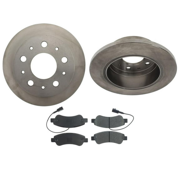 Rear SOLID Brake Rotors Pads Fits For 2014-2020 Ram Promaster 1500 2500 3500 3pc