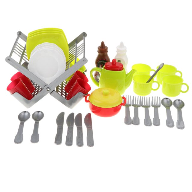 Juego de Platos Duraderos 34 Piezas con Escurridor Sunnimix Juego de platos de juego de simulación