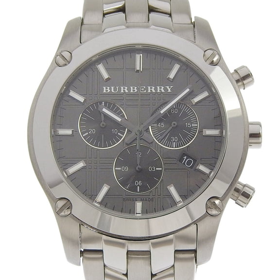 Pre-Owned Burberry BU1850 Stainless Steel Quartz Chronograph Watch, Black Dial, Men's (Good)
