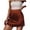 Coffee, variant on Deago Women's Satin Silky Mini Skirts High Waisted Flared Short A-Line Zipper Party Club Skirt (Black, S)