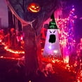 thumbnail image 3 of SDJMa Halloween Light Up Decorations Outdoor Indoor, 41 inch Hanging Witch Ghost Hats with Colorful LED Light, Halloween Glowing Witch Hat Hanging Ornament for Yard Garden Tree Porch Window, 3 of 9