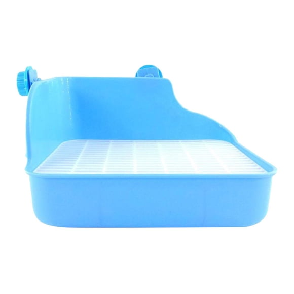 Methold Rabbit Toilet Box Tray Pets Hamster Indoor Trainer Potty Guinea Pig Juguetes de animales pequeños Azul
