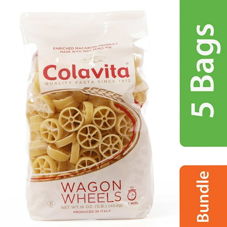 (5 Pack) Colavita Wagon Wheels Pasta, 1 Lb