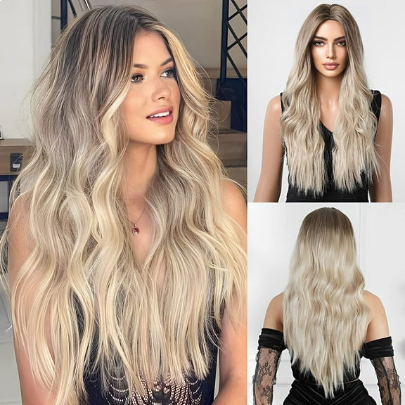 Long Wavy Wigs for Women,Synthetic Hair Wig for Daily A7