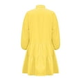 thumbnail image 5 of Sexlip Womens Lapel Button Down Loose Midi Shirt Dress Lightweight Breathable Casual Office Everyday Dress Yellow L, 5 of 6