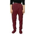 thumbnail image 2 of Pajama Pants for Boys Girls with Pockets Children Footed Sweatpants Soft Warm Drawstring Jogger Bottoms Sleepwear Red 11-12 Years, 2 of 9
