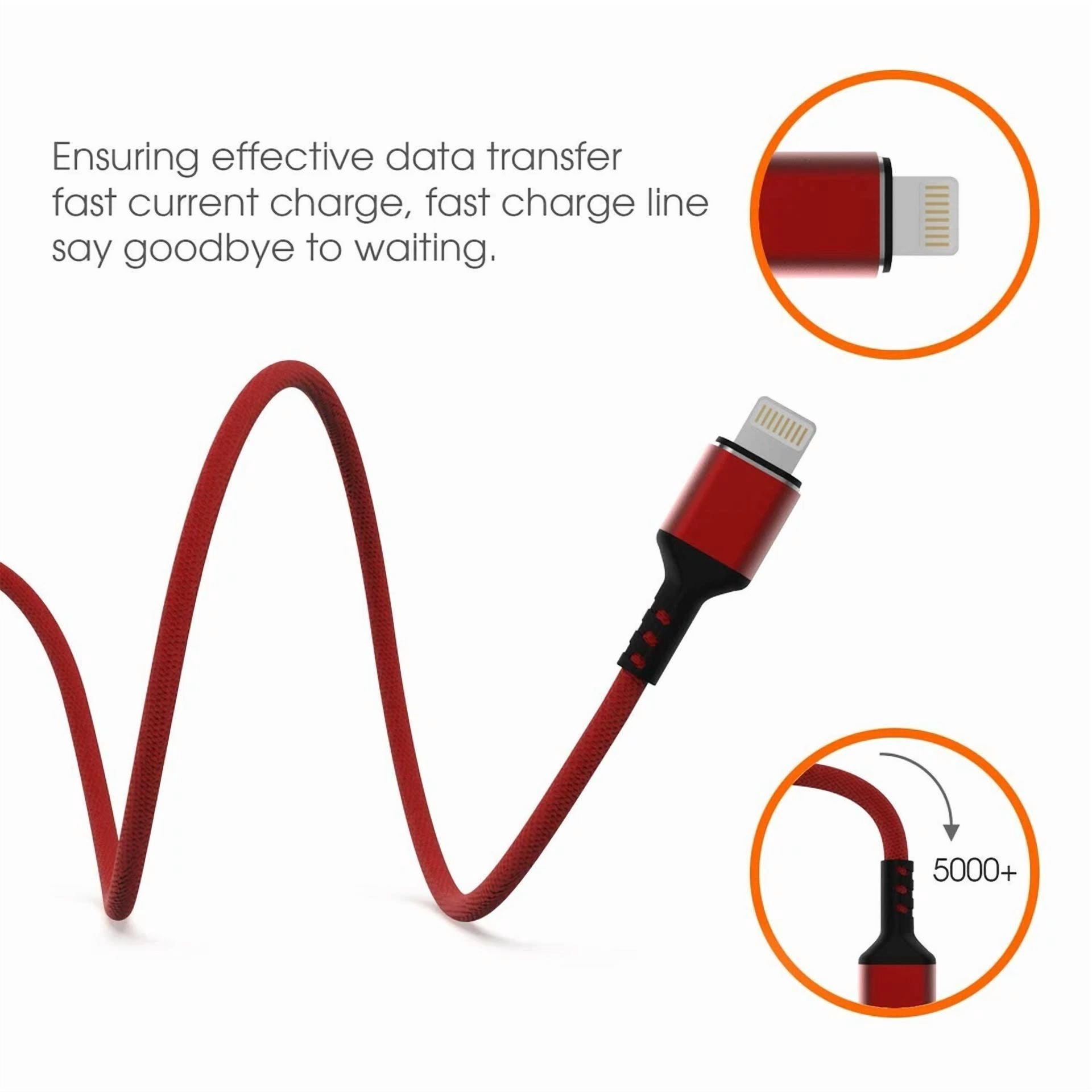 PRIME- Boost 6Ft Phone Charger Charging Cord Nylon Braided Usb Power Cable, Fast Charge