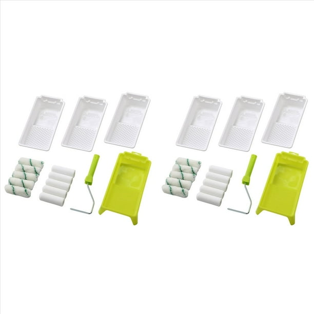 2X Kit Bandeja Pintura,Revestimiento para Bandeja Rodillo Pintura 4 Pulgadas,Bandeja Pintura,Revestimientos para Bandeja Pintura Desechables 6 Piezas,Revestimientos