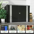 thumbnail image 3 of Patiowell 6' x 3' Horizontal Metal Shed, Outdoor Storage Black Trash Shed with Double Lockable Doors, Easy Lift Hinges and Sloping Roof, 3 of 7