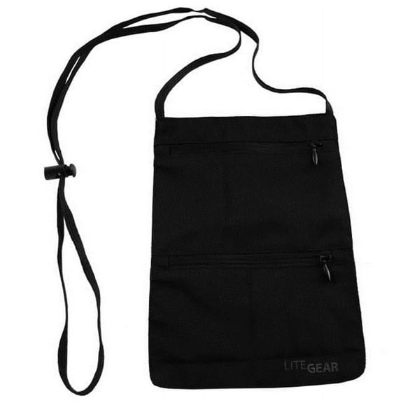 Lite Gear RFID Microfiber Neck Wallet, Black