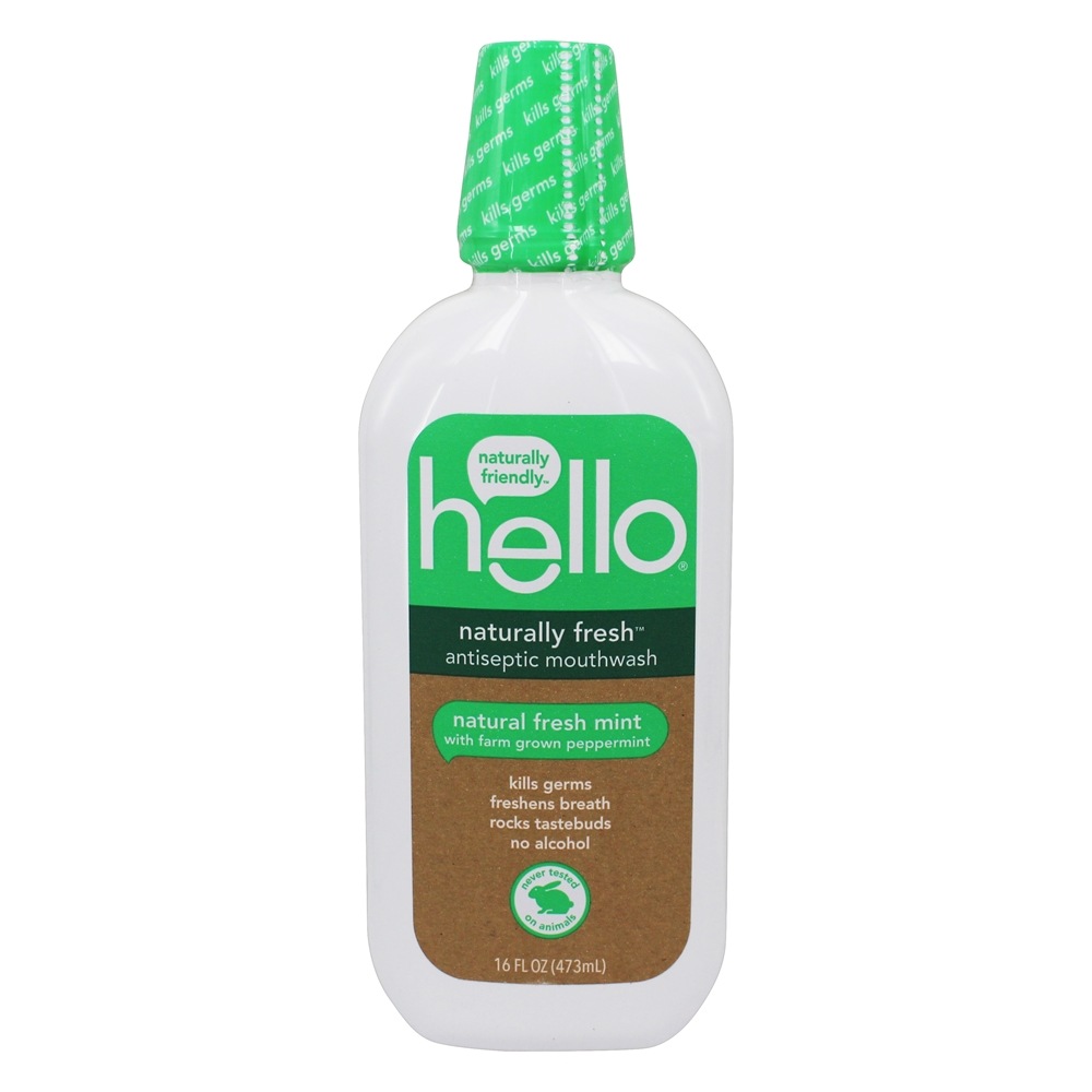 Hello Oral Care Naturally Fresh Mint Antiseptic Mouthwash, 16 Oz