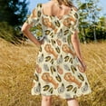thumbnail image 3 of Seafood Lobster Prawn Mussel Oyster Pattern Sleeveless Dress Female clothing Evening dresses Cocktail of dresses elegant dress, 3 of 6