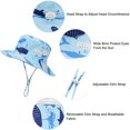 thumbnail image 4 of American Trends UPF 50+ Baby Boy Sun Hat Sun Protective Cute Wide Brim Summer Kids Beach Bucket Hats Toddler Sun Hats for Girl Blue Fish XL, 4 of 7
