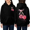 thumbnail image 2 of HCYSFG Girls Cherry Graphic Zip Up Hoodies Hooded Long Sleeve Sweatshirt Jackets Front Closure With Pockets Relaxed Fit Casual Tops, 2 of 5