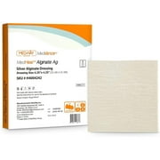 MedHeal Silver Calcium Alginate Ag Sterile Highly Absorbent Antibacterial Dressing, 4.25"x4.25", 5 dressings/Box, MedHeal by MedvanceTM
