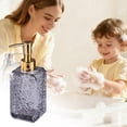 thumbnail image 2 of Botella dispensadora de jabón de vidrio recargable de 320 ml con bomba para jabón en H para baño, cocina, lavabo, dispensador de gel de ducha, champú y loción, decoración de encimera, a prueba de, 2 of 6
