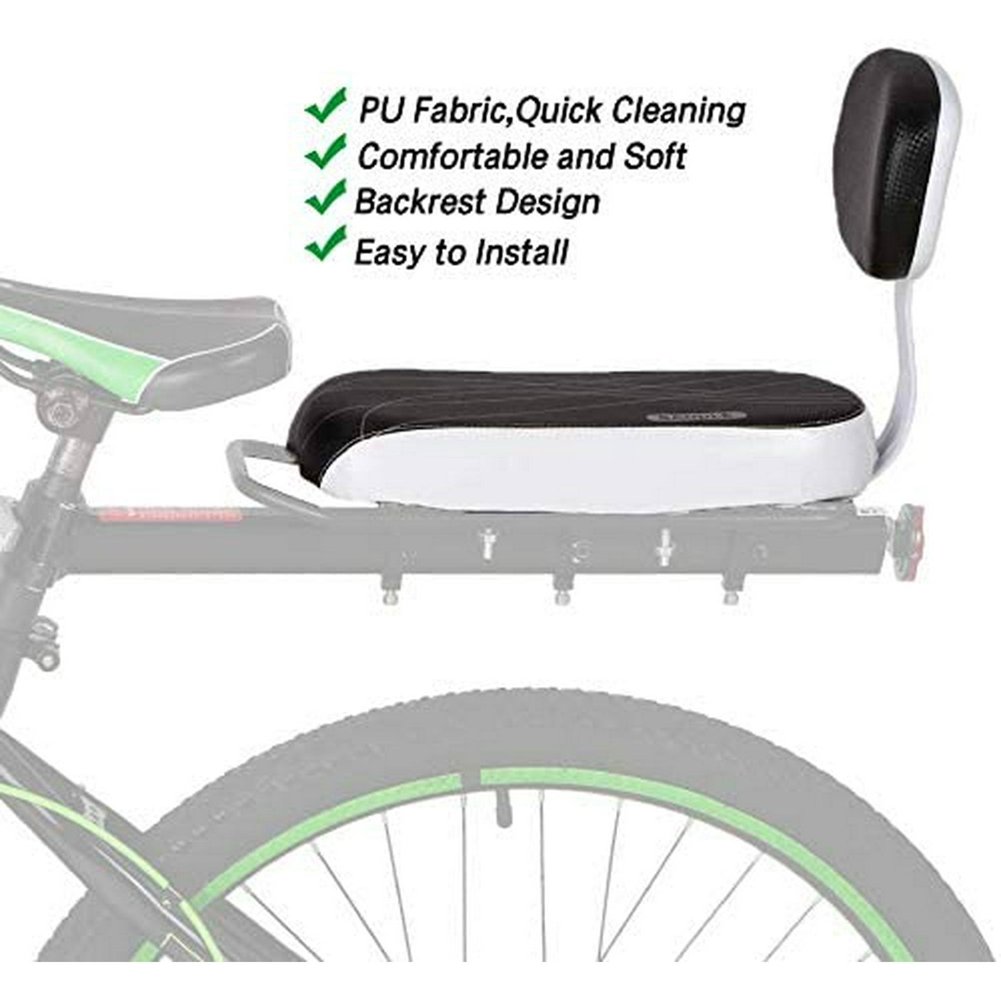 Child Safety Seat Child Seat with Backrest Bike Rear Seat Bicycle Parts Accessories Seats Comfortable for Children or Adults