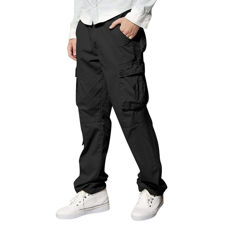Dvkptbk Cargo Pants For Men Fashion Pockets Straight Leg Work Pants Outdoor  Athletic Pants Solid Color Causal Long Pants 