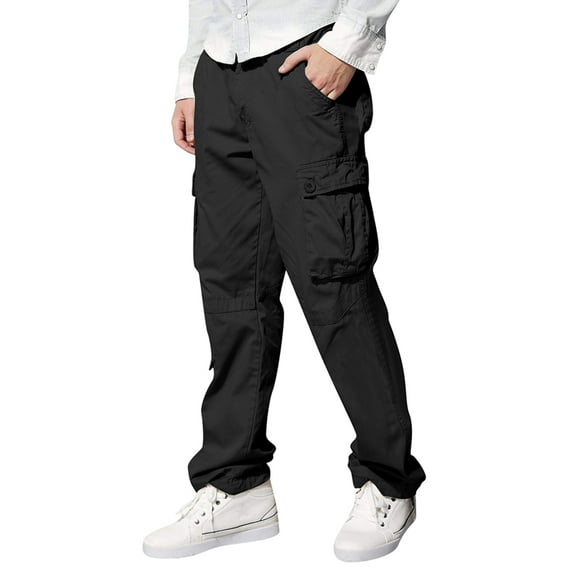 Mrrootc Men's Fashion Workwear Casual Pants Pockets Straight Fit Full Length Cargo Pants