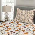 thumbnail image 2 of Ambesonne Ghost Quilted Coverlet 2 Pcs, Halloween Party Cartoon Style, Twin Size, Multicolor, 2 of 4