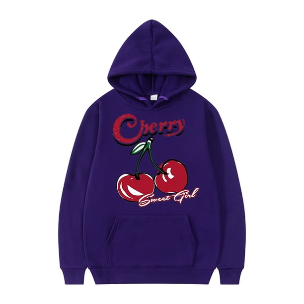 WILLBEST Sudaderas Navideñas Sudadera con Capucha para Hombre, Diseño De Cereza, Manga Larga, con Cordón, Informal, 2 Piezas Grande