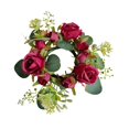 thumbnail image 4 of FashionCha Candle Ring Candleholder Table Centerpiece Candlestick Holder Artificial Flowers Red, 4 of 9