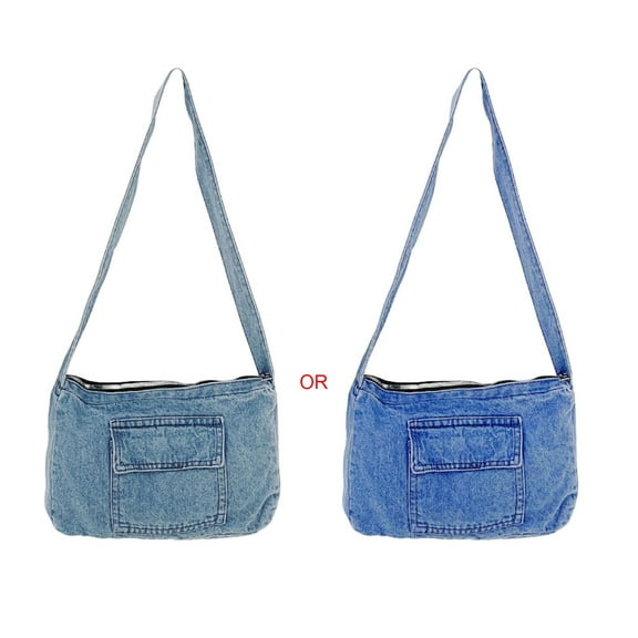 Women's Denim Shoulder Bag Ladies Crossbody Bag Simple Tote Bag Casual Canvas Bag All-matching Schoolbag Coin Purse