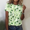 thumbnail image 4 of QHWAUAKFBN T Shirts For Women Graphic Shirt Short Sleeve Round Neck Printed Elegant Loose Soft Blouse Tshirts Top, 4 of 5