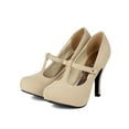 thumbnail image 5 of Qupid BB43 Women Nubuck T-Strap Almond Toe Platform Heel Pump, 5 of 5