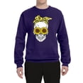 thumbnail image 2 of Skull Sunflower Skeleton Bandana Inspirational/Christian Unisex Crewneck Graphic Sweatshirt, Purple, 2XL, 2 of 3