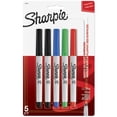 thumbnail image 1 of Sharpie Permanent Markers, Ultra Fine Point, Assorted Colours, 5 Count, 1 of 9