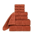 thumbnail image 3 of Superior Zero Twist Cotton Waffle Border 8-Piece Towel Set, Rust, 3 of 13