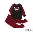 thumbnail image 5 of Odeerbi Matching Family Christmas Pajamas Sets Plaid Sleepwear Parent-Child Xmas Patchwork Plaid Printed Homewear Suits Round Neck 2024 Long Sleeve Two-piece Jammies Sets Loungewear for Kids, 5 of 7