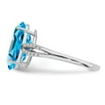 thumbnail image 4 of Sterling Silver Rhodium Oval Blue Topaz & Diamond Ring, 4 of 5