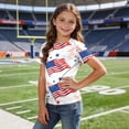 thumbnail image 5 of ITSAME American Flag T-Shirts for Girls, 4th of July Crewneck Short Sleeve Kids Patriotic Independence Day Tops White Size 7-8T, 5 of 6