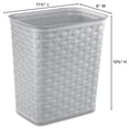thumbnail image 2 of Bathroom Trash Can, 3.4 Gallon Small Plastic Weave Garbage Bucket Bin with No Lid, Gray - Sturdy, Easy to Clean, Space-Saving for Bathroom, Powder Room & RV Use, 2 of 9