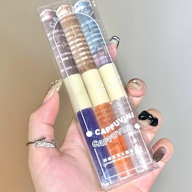 Lápiz labial líquido hidratante de vidrio transparente, Púrpura, Rosa, Espejo, Agua, Aceite, Impermeable, Maquillaje zhangmengya LED