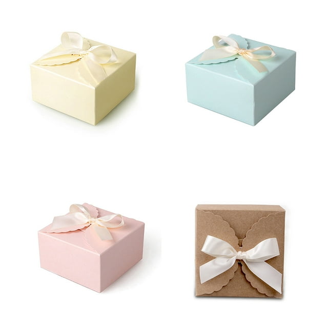 stanreset 10 Pieces Engagement Gift Box Banquet Portable Single Use Present Case Party Favor Candies Biscuits Packing Boxes Blue